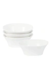 Stone Lain Quadro Porcelain 4-piece Bowl Set In White