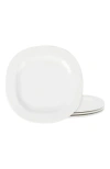 Stone Lain Quadro Porcelain 4-piece Dinner Plate Set In White