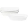 Stone Lain Quadro Porcelain 4-piece Pasta Bowl Set In White