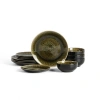 Stone Lain Riley 12-piece Dinnerware Set Stoneware In Green