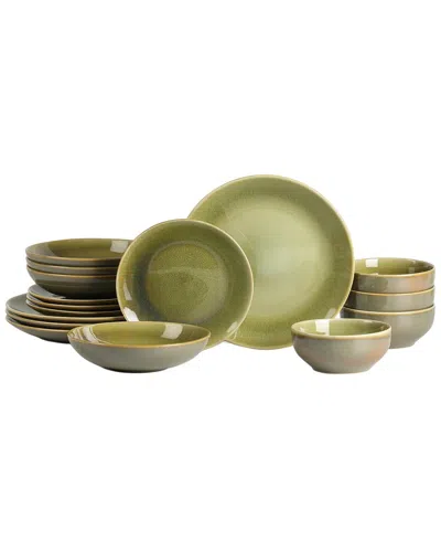 Stone Lain Riley 16pc Dinnerware Set In Green