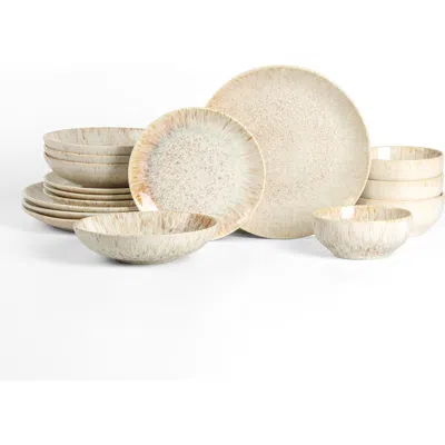 Stone Lain Riley 16-piece Dinnerware Set Stoneware, Service For 4 In Neutral
