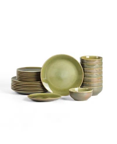Stone Lain Riley 24-piece Dinnerware Set, Service For 8 In Green
