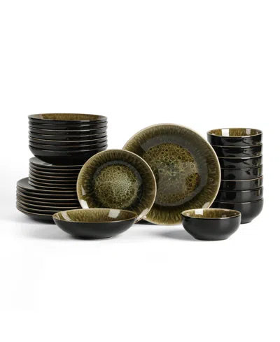 Stone Lain Riley 32-piece Dinnerware Set, Service For 8 In Green