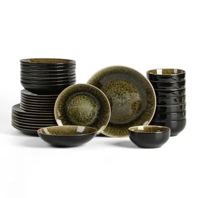 Stone Lain Riley 32-piece Dinnerware Set Stoneware In Black