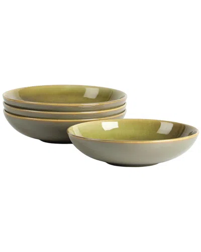 Stone Lain Riley 4pc Pasta Bowl Set In Green