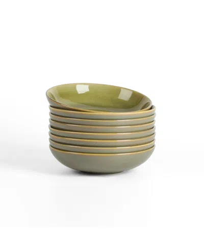Stone Lain Riley 8-piece Pasta Bowl Set, Service For 8 In Green