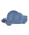 Stone Lain Rio Stoneware 12-piece Dinnerware Set In Blue