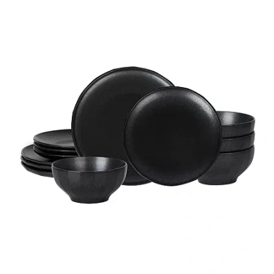 Stone Lain Rio 12-pc. Stoneware Dinnerware Set In Black