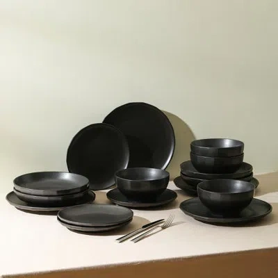 Stone Lain Rio 12-piece Dinnerware Set Stoneware In Black