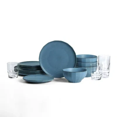 Stone Lain Rio 16-piece Dinnerware Set Stoneware In Blue
