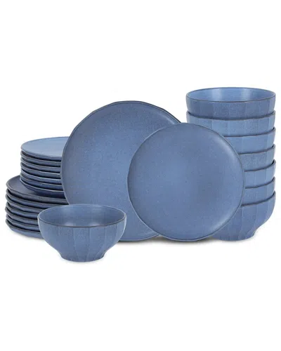 Stone Lain Rio 24pc Stoneware Dinnerware Set In Blue