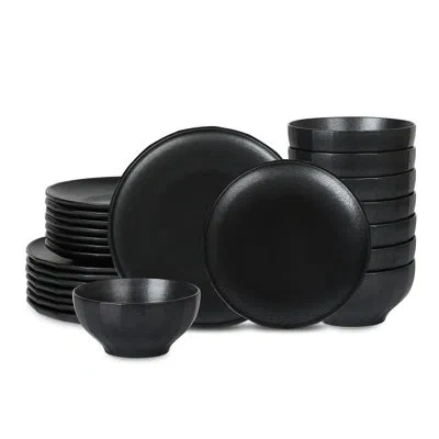 Stone Lain Rio 24-piece Dinnerware Set Stoneware In Black