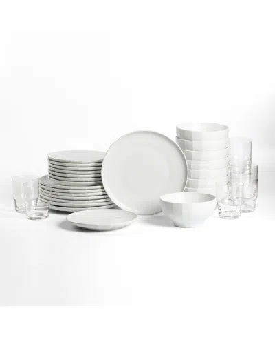 Stone Lain Rio 32 Pc. Dinnerware & Glassware Set, Service For 8 In White