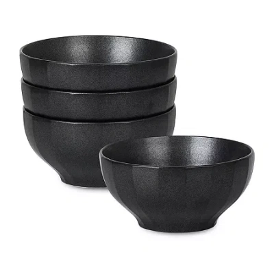 Stone Lain Rio 4-pc. Stoneware Cereal Bowl In Black