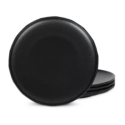 Stone Lain Rio 4-pc. Stoneware Dinner Plate In Black