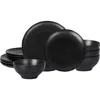 Stone Lain Rio Stoneware 12-piece Dinnerware Set In Black