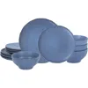 Stone Lain Rio Stoneware 12-piece Dinnerware Set In Blue