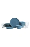 Stone Lain Rio Stoneware 16-piece Dinnerware Set With Glasses In Blue