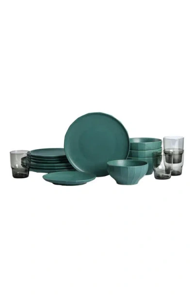 STONE LAIN STONE LAIN RIO STONEWARE 16-PIECE DINNERWARE SET WITH GLASSES