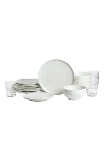 Stone Lain Rio Stoneware 16-piece Dinnerware Set With Glasses In White
