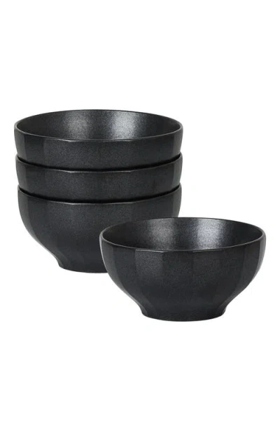 Stone Lain Rio Stoneware 4-piece Bowl Set In Black