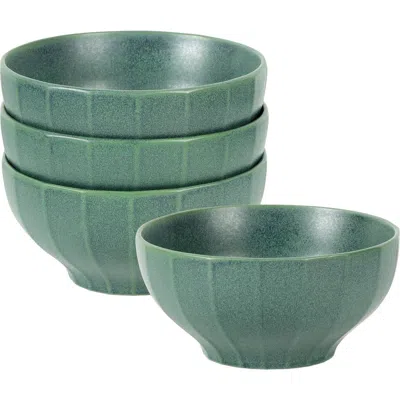 Stone Lain Rio Stoneware 4-piece Bowl Set In Green