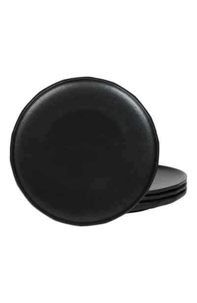 Stone Lain Rio Stoneware 4-piece Dinner Plate Set In Black