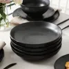 Stone Lain Rio Stoneware 4-piece Pasta Bowl Set In Black