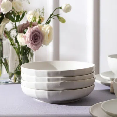 Stone Lain Rio Stoneware 4-piece Pasta Bowl Set In White