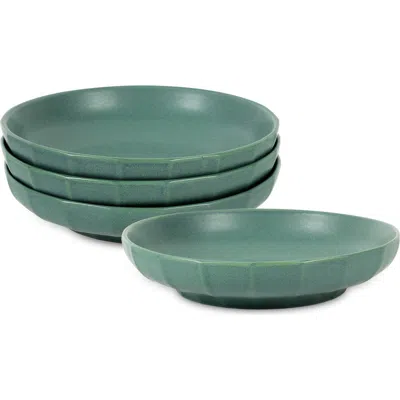 Stone Lain Rio Stoneware 4-piece Pasta Bowl Set In Green