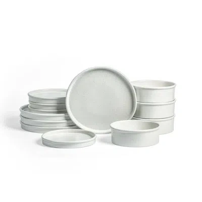 Stone Lain Roscoe 12-piece Dinnerware Set Stoneware In White