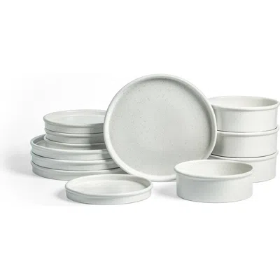 Stone Lain Roscoe Stoneware 12-piece Dinnerware Set In White