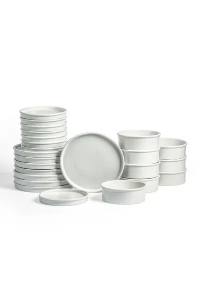 Stone Lain Roscoe Stoneware 24-piece Dinnerware Set In White Speckled