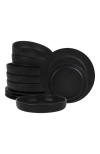 Stone Lain Senso New Bone China 12-piece Dinnerware Set In Black