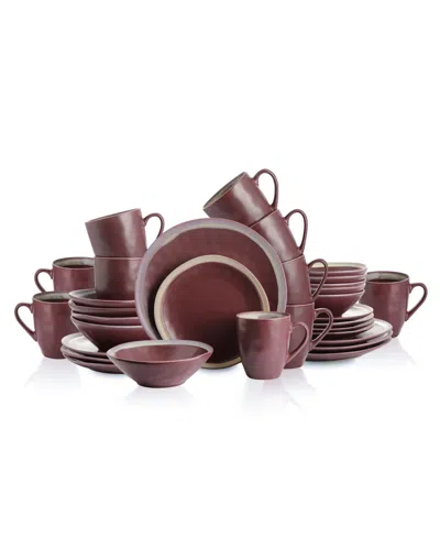 Stone Lain Serafina 32 Pc. Dinnerware Set, Service For 8 In Wine