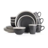 Stone Lain Serenity 16 Piece Dinnerware Set In Black