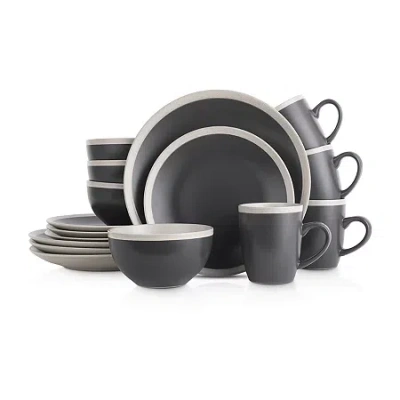 Stone Lain Serenity 16 Piece Dinnerware Set In Black