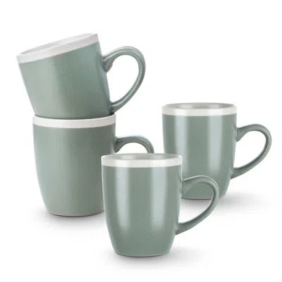 Stone Lain Serenity Mug Set Stoneware In Green