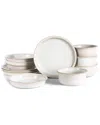 Stone Lain Slate 12-piece Dinnerware Set Stoneware In White