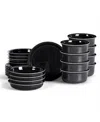 Stone Lain Slate 24-pc. Dinnerware Set, Service For 8 In Black