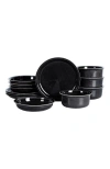 Stone Lain Slate Stoneware 12-piece Dinnerware Set In Black