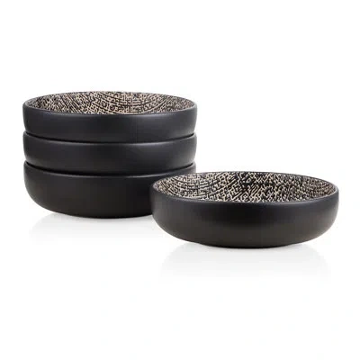 Stone Lain Sophie 4-piece Bowl Set Stoneware In Black