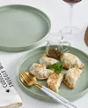 Stone Lain Stella Porcelain Dinner Plates, Set Of 6 In Honeydew