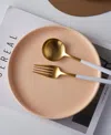 Stone Lain Stella Porcelain Salad Plates, Set Of 6 In Pastel Orange