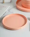 Stone Lain Stella Porcelain Salad Plates, Set Of 6 In Peach