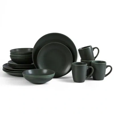 Stone Lain Stone 16-piece Dinnerware Set Stoneware In Green