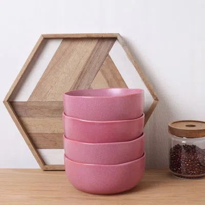 Stone Lain Tom 4-piece Bowl Set Stoneware In Pink