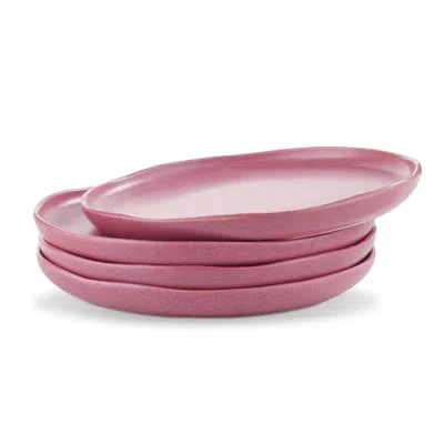 Stone Lain Tom 4-piece Dinner Plate Set Stoneware In Pink