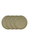 Stone Lain Tom Stoneware 4-piece Dinner Plate Set In Green